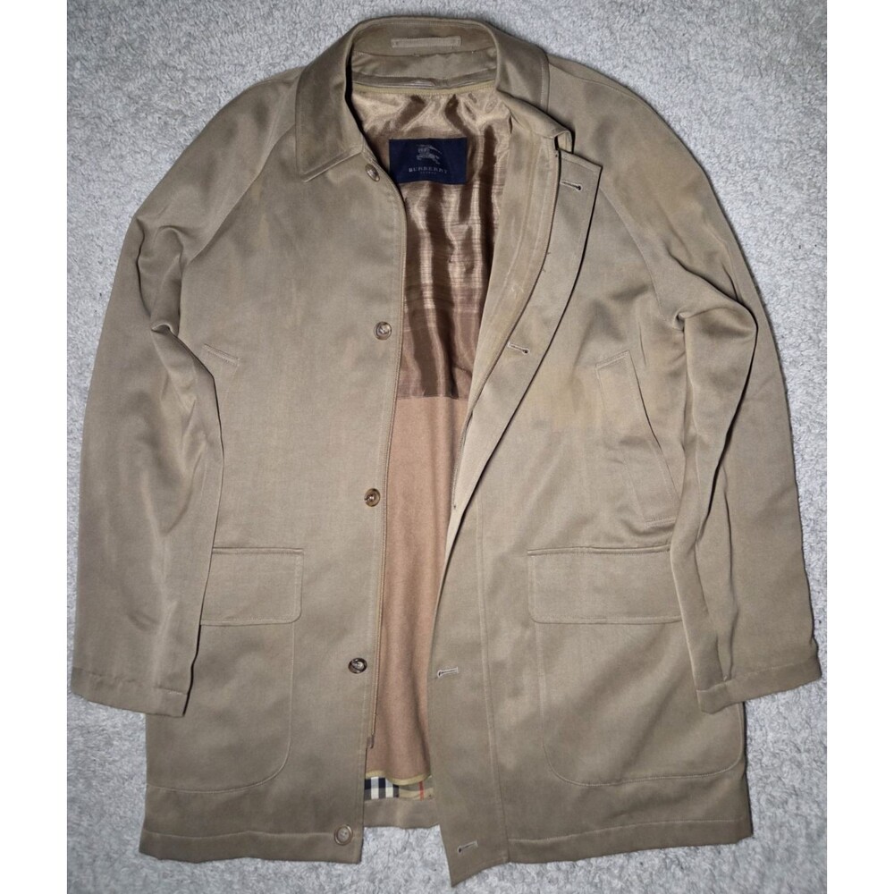 Burberry London Car Coat Men’s Tan Nova Check Lined Jacket Short Trench